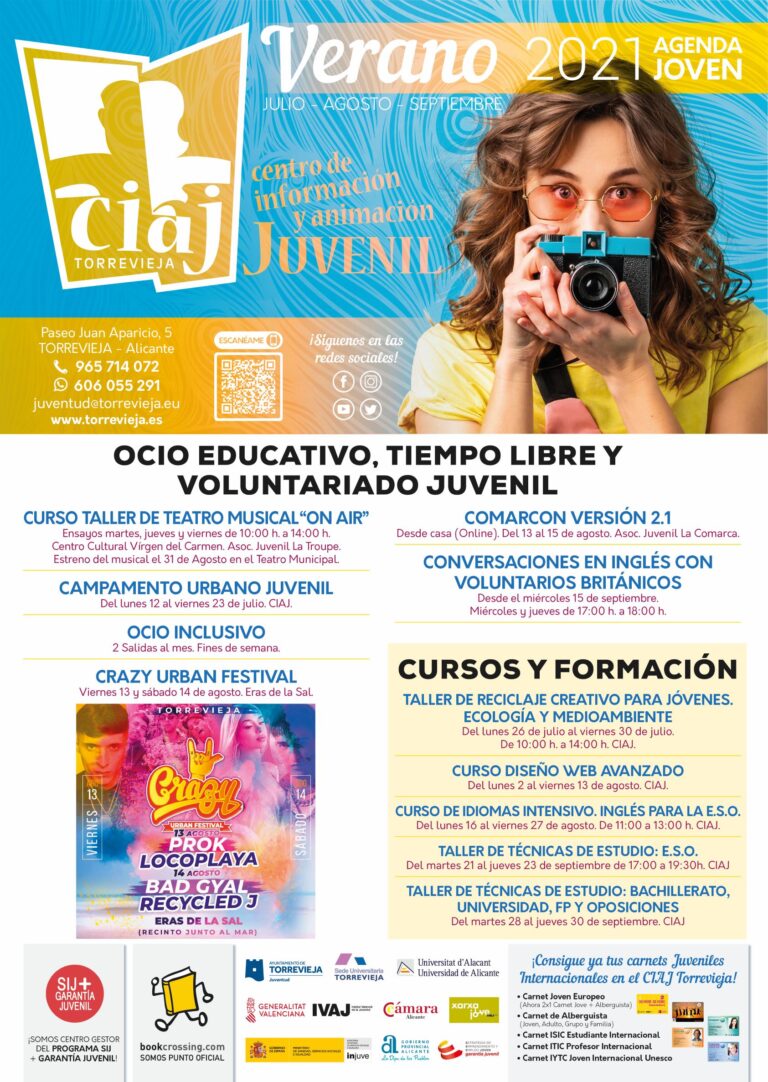 JUVENTUD PRESENTA SU AGENDA JOVEN DE VERANO 2021