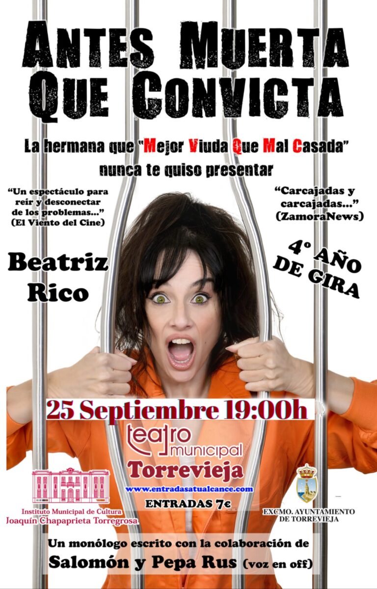 BEATRIZ RICO ACTUARÁ EL SÁBADO, 25 DE SEPTIEMBRE, A LAS 19:00 HORAS, EN EL TEATRO MUNICIPAL