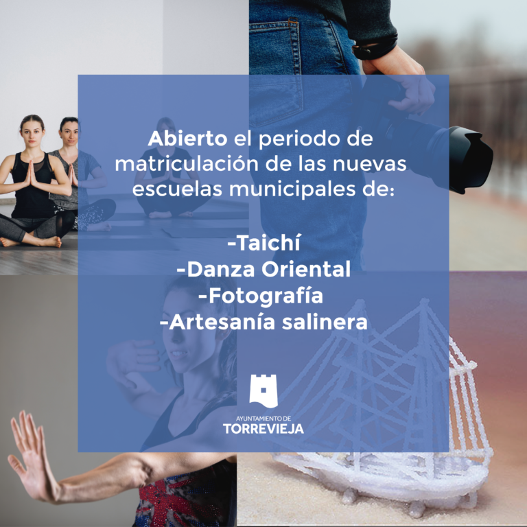 ABIERTO EL PLAZO DE MATRICULACIÓN PARA LAS ESCUELAS MUNICIPALES DE TAICHÍ, DANZA ORIENTAL, FOTOGRAFÍA Y ARTESANÍA SALINERA