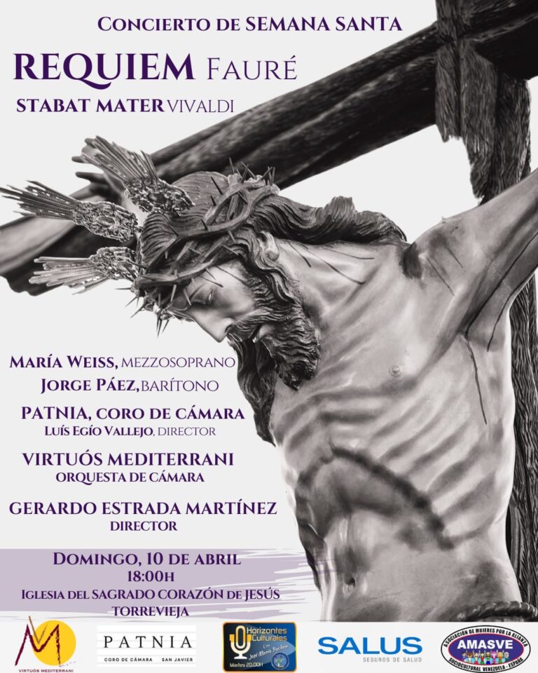 CONCIERTO EXTRAORDINARIO DE MÚSICA SACRA EN LA PARROQUIA DEL SAGRADO CORAZÓN DE JESÚS EL DOMINGO 10 DE ABRIL