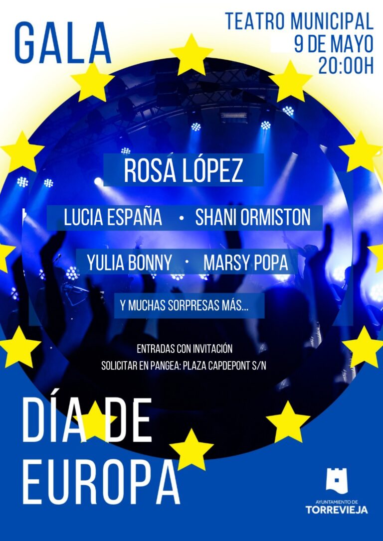 TORREVIEJA CELEBRARÁ EL “DÍA DE EUROPA” CON UNA GRAN GALA INTERNACIONAL CON LA ACTUACIÓN DE ROSA LÓPEZ