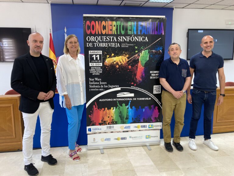 EL SÁBADO, 11 DE JUNIO, SE CELEBRA EL PRIMER CONCIERTO EN FAMILIA DE LA ORQUESTA SINFÓNICA DE TORREVIEJA EN EL AUDITORIO