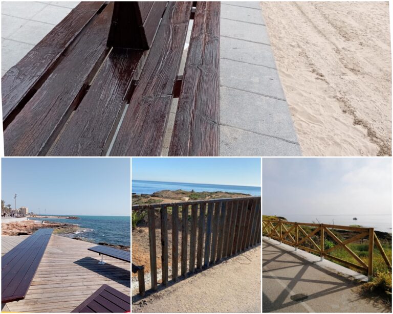 LA BRIGADA DE SERVICIOS REALIZA TRABAJOS DE PINTADO Y CONSERVACIÓN DE LOS BANCOS DEL PASEO JUAN APARICIO Y DE LA AVENIDA DE LOS MARINEROS (PLAYA DEL CURA)