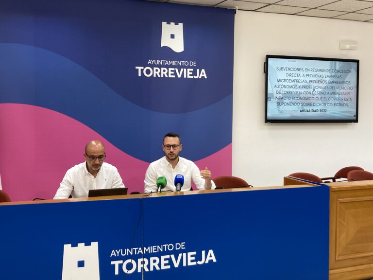 PRESENTADAS LAS BASES REGULADORAS DEL PROGRAMA DE SUBVENCIONES, EN RÉGIMEN DE CONCESIÓN DIRECTA, A PEQUEÑAS EMPRESAS, MICROEMPRESAS, PEQUEÑOS EMPRESARIOS AUTÓNOMOS Y PROFESIONALES DE TORREVIEJA CON DESTINO A MINIMIZAR EL IMPACTO ECONÓMICO DE LA COVID-19