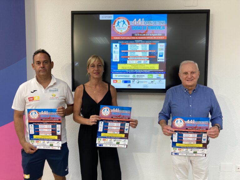 DEL 30 DE JULIO AL 7 DE AGOSTO SE CELEBRARÁ EL 44º TORNEO DE TENIS “CIUDAD DE TORREVIEJA”, CON LA PARTICIPACIÓN DE MÁS DE 300 TENISTAS