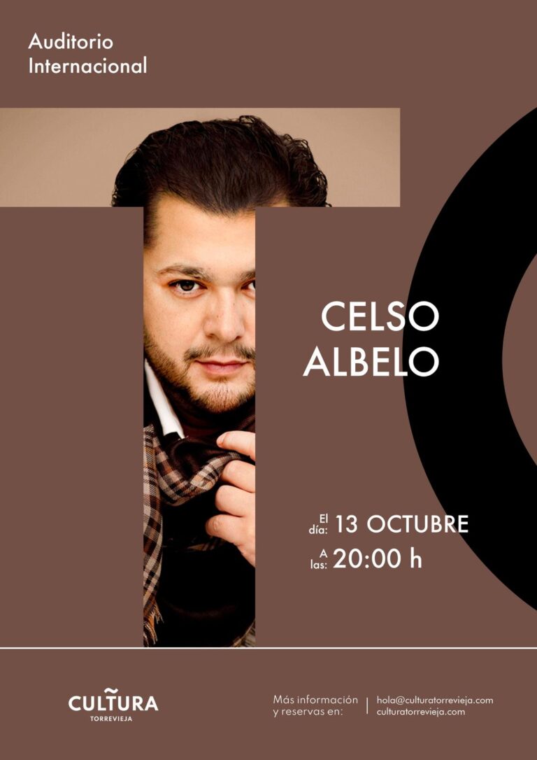 <strong>EL TINERFEÑO CELSO ALBELO, UNO DE LOS TENORES MÁS SOLICITADOS POR LOS PRINCIPALES TEATROS DEL MUNDO, ACTUARÁ EL JUEVES, 13 DE OCTUBRE, EN TORREVIEJA</strong>