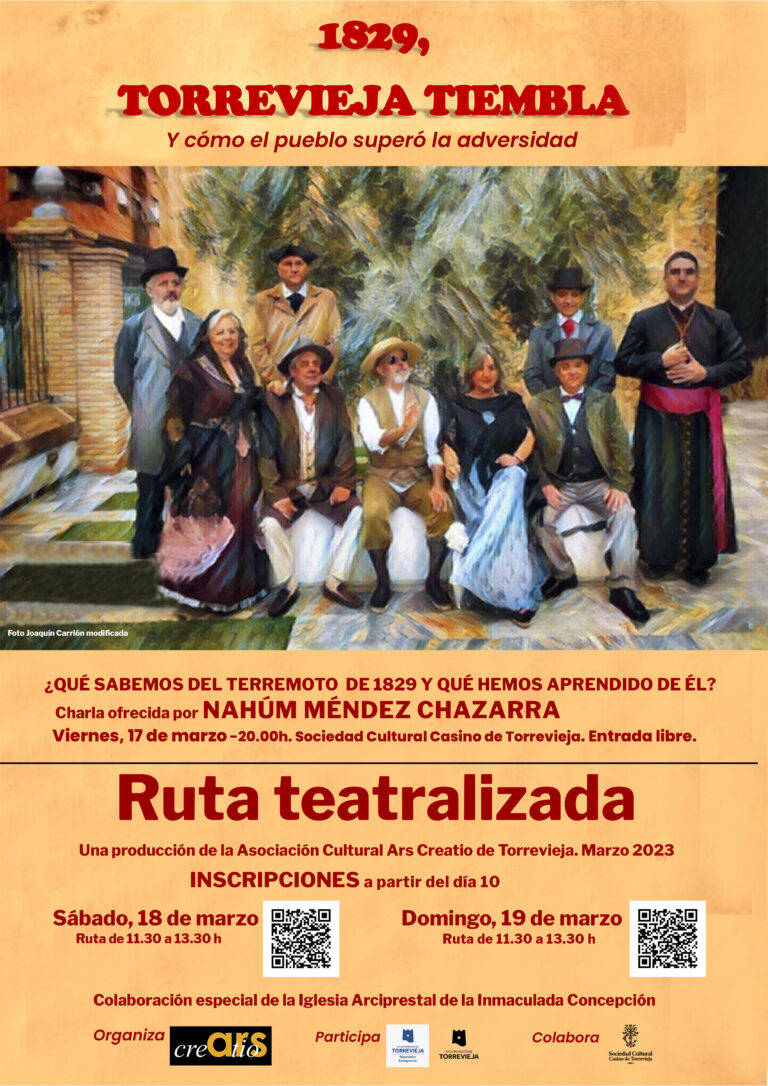 “1829, TORREVIEJA TIEMBLA”, JORNADAS DEDICADAS AL TERREMOTO ACAECIDO EL 21 DE MARZO DE 1829