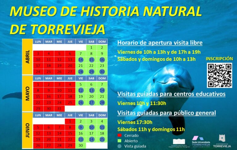 EL AYUNTAMIENTO DE TORREVIEJA REABRE EL MUSEO DE HISTORIA NATURAL A PARTIR DEL 1 DE ABRIL PARA SU VISITA POR LIBRE O VISITAS GUIADAS EN ESPAÑOL E INGLÉS