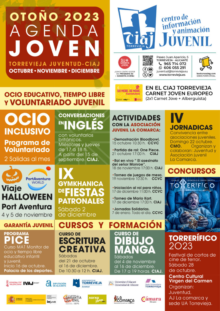 JUVENTUD PRESENTA SU AGENDA JOVEN DE OTOÑO 2023