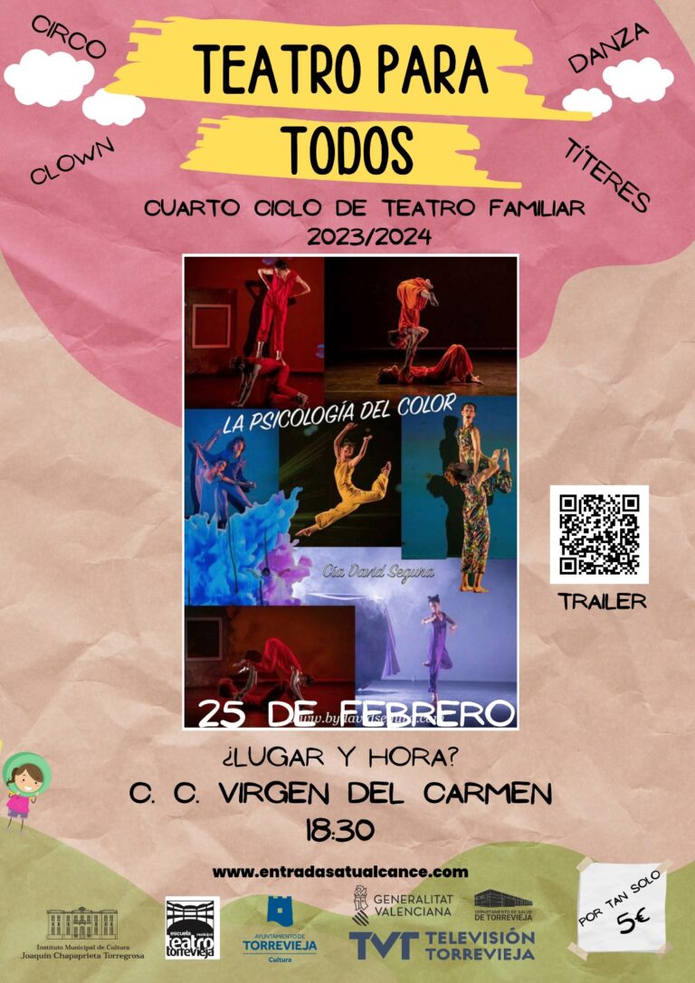 ESTE DOMINGO, 25 DE FEBRERO, SE REPRESENTA EL ESPECTÁCULO DE DANZA-TEATRO “LA PSICOLOGÍA DEL COLOR”, DENTRO DEL CICLO TEATRO PARA TODOS