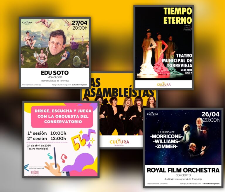 MÚSICA, DANZA Y HUMOR: CULTURA TORREVIEJA OFRECE OTRA SEMANA REPLETA DE ENTRETENIMIENTO