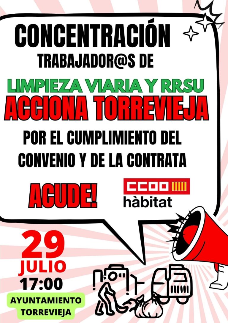 Concentración de trabajadores de limpieza viaria y RRSU