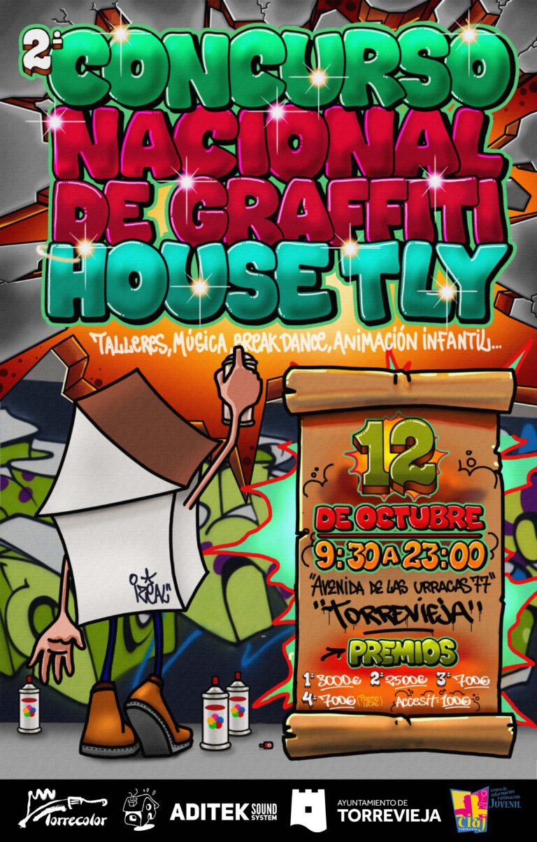 EL 2º CONCURSO NACIONAL DE GRAFFITI “HOUSE TLY” SE CELEBRARÁ EN TORREVIEJA EL PRÓXIMO 12 DE OCTUBRE