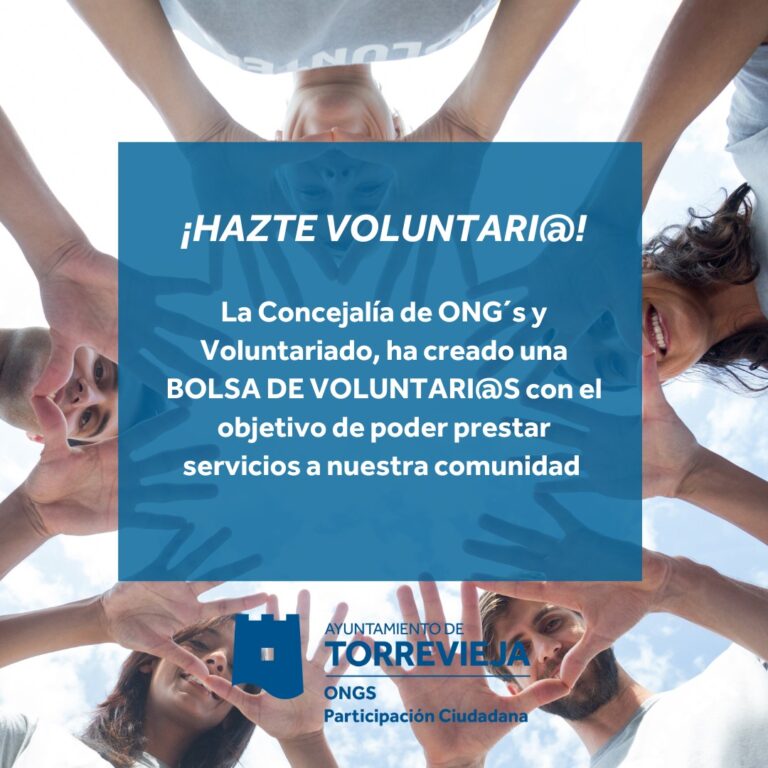 La Concejalía de ONG´s y Voluntariado lanza una bolsa de voluntari@s para apoyar a la comunidad