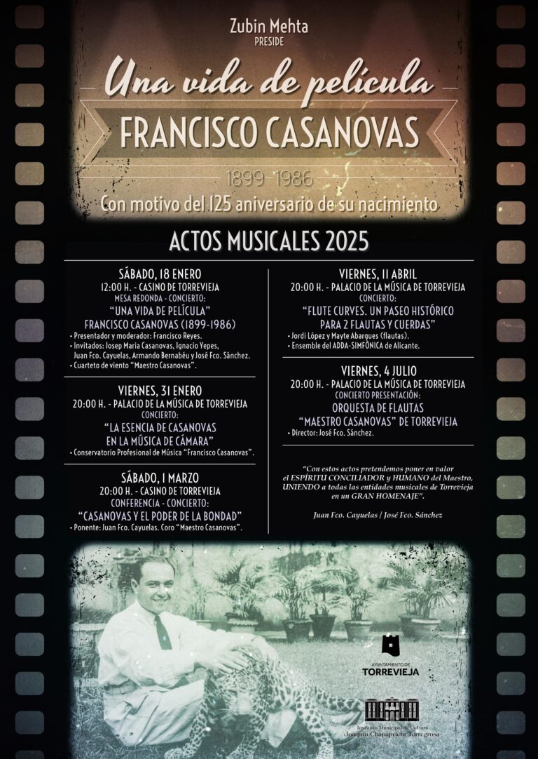 PRESENTADOS LOS ACTOS CONMEMORATIVOS DEL 125 ANIVERSARIO DEL NACIMIENTO DEL MAESTRO FRANCISCO CASANOVAS (1899-1986)