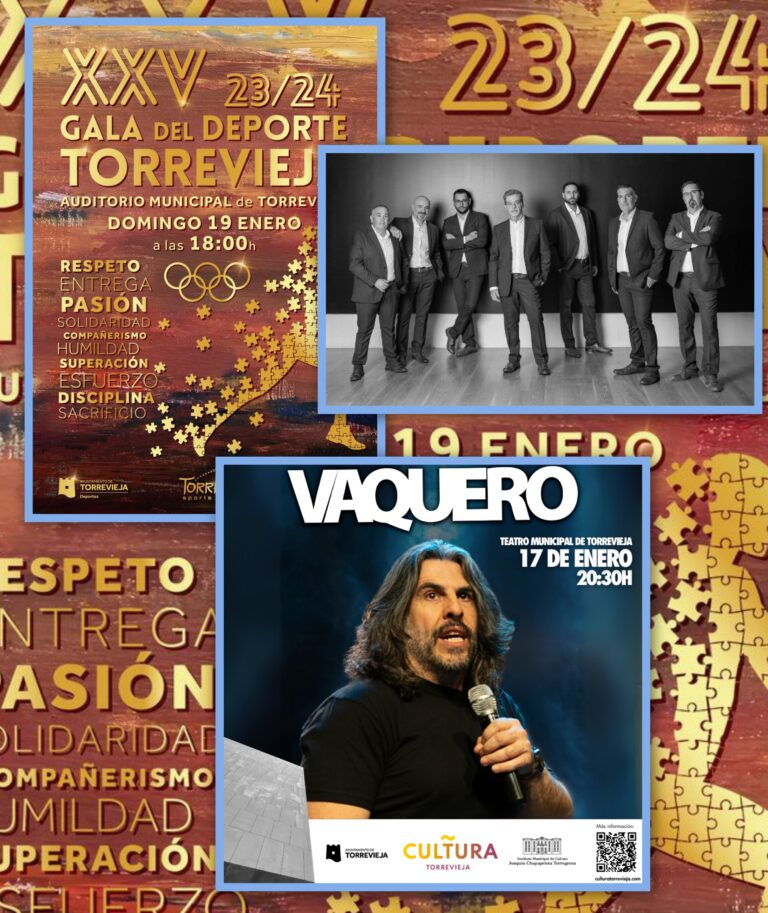 TORREVIEJA BRILLA ESTE FIN DE SEMANA CON J.J. VAQUERO, SETTE VOCI Y LA XXV GALA DEL DEPORTE