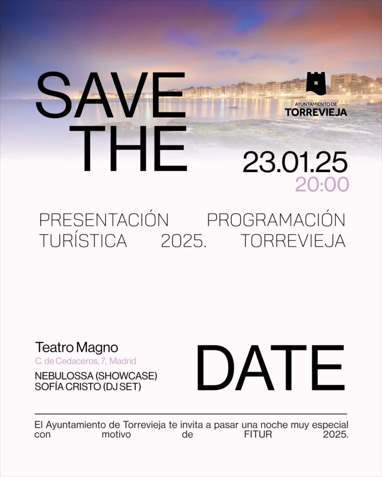 UN AÑO MÁS TORREVIEJA ESTARÁ PRESENTE EN LA FERIA INTERNACIONAL DEL TURISMO DE MADRID (FITUR), QUE TENDRÁ LUGAR DEL 22 AL 26 DE ENERO