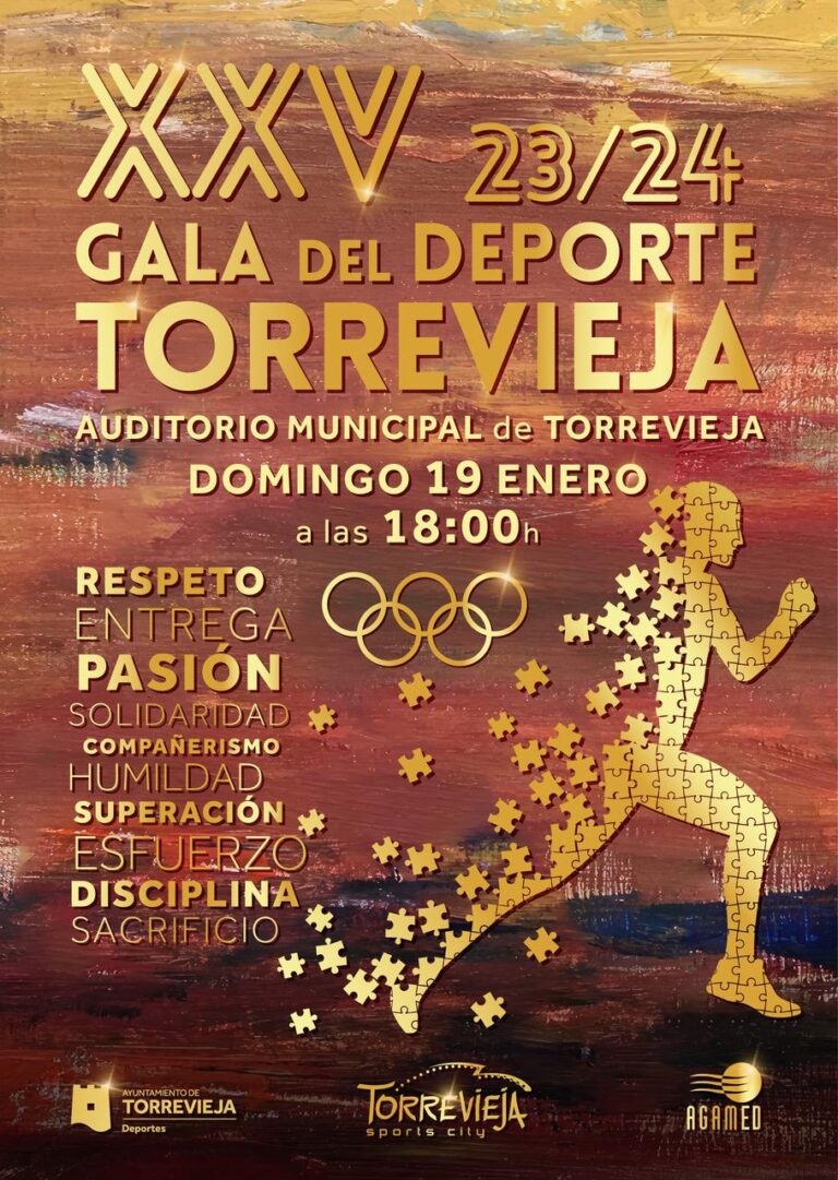 ESTE DOMINGO, 19 DE ENERO, EL AUDITORIO INTERNACIONAL ACOGERÁ LA XXV GALA DEL DEPORTE DE TORREVIEJA