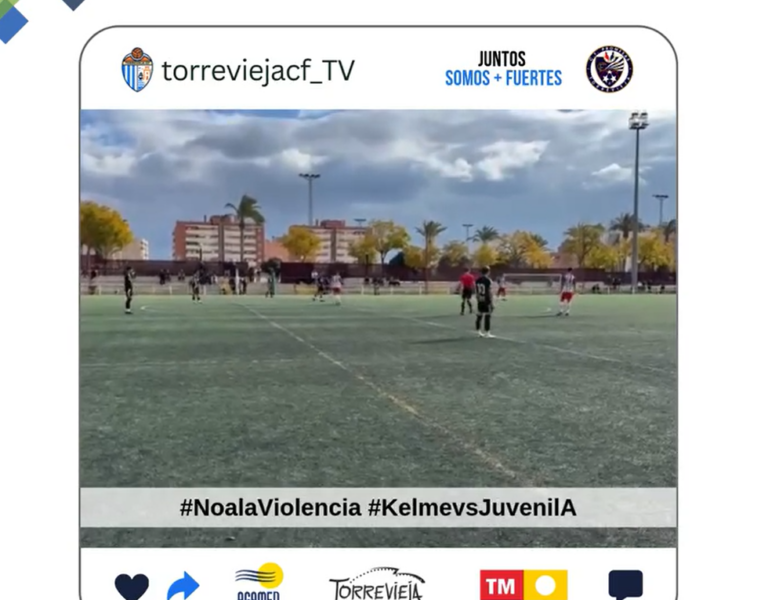 El Torrevieja CF condena la violencia en el fútbol base con un gesto simbólico