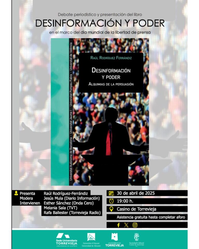 La Sede de la UA en Torrevieja presenta el libro «Desinformación y poder» con motivo del día mundial de la libertad de prensa