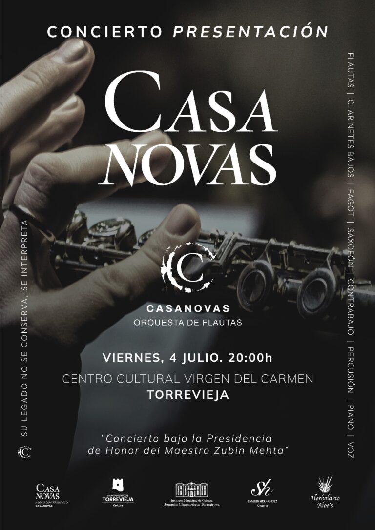 ESTE PRÓXIMO 4 DE JULIO SE PRESENTA EN TORREVIEJA LA ORQUESTA DE FLAUTAS CASANOVAS