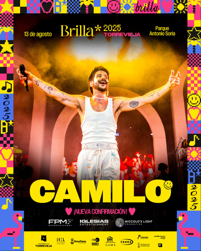 Camilo aterriza en Brilla Torrevieja 2025 y ofrece su único concierto en Alicante y Murcia
