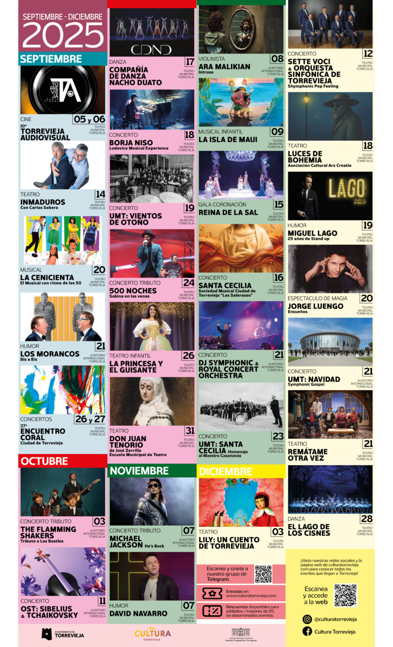 Anunciada la nueva programación cultural con la que Torrevieja despedirá el año a lo grande