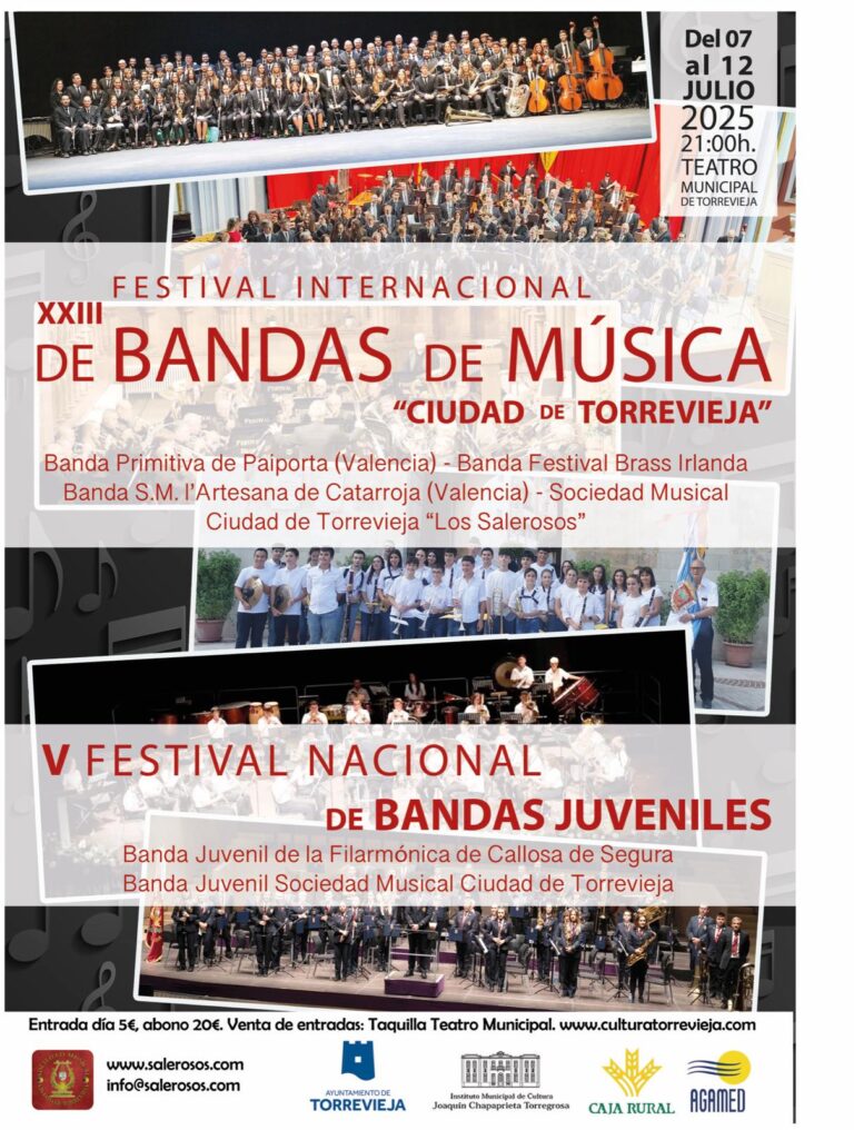 TODO A PUNTO PARA EL INICIO DEL 23º FESTIVAL INTERNACIONAL DE BANDAS DE MÚSICA «CIUDAD DE TORREVIEJA»