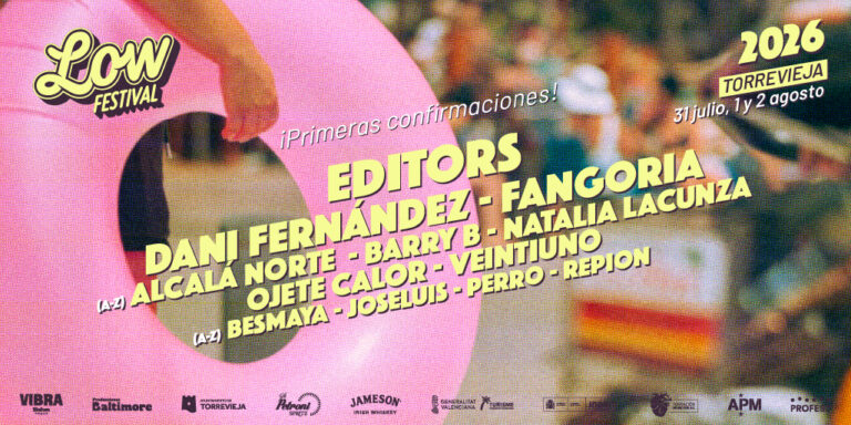 El Low Festival confirma a Editors, Dani Fernández, Fangoria y Alcalá Norte y anuncia su traslado a Torrevieja para la edición 2026