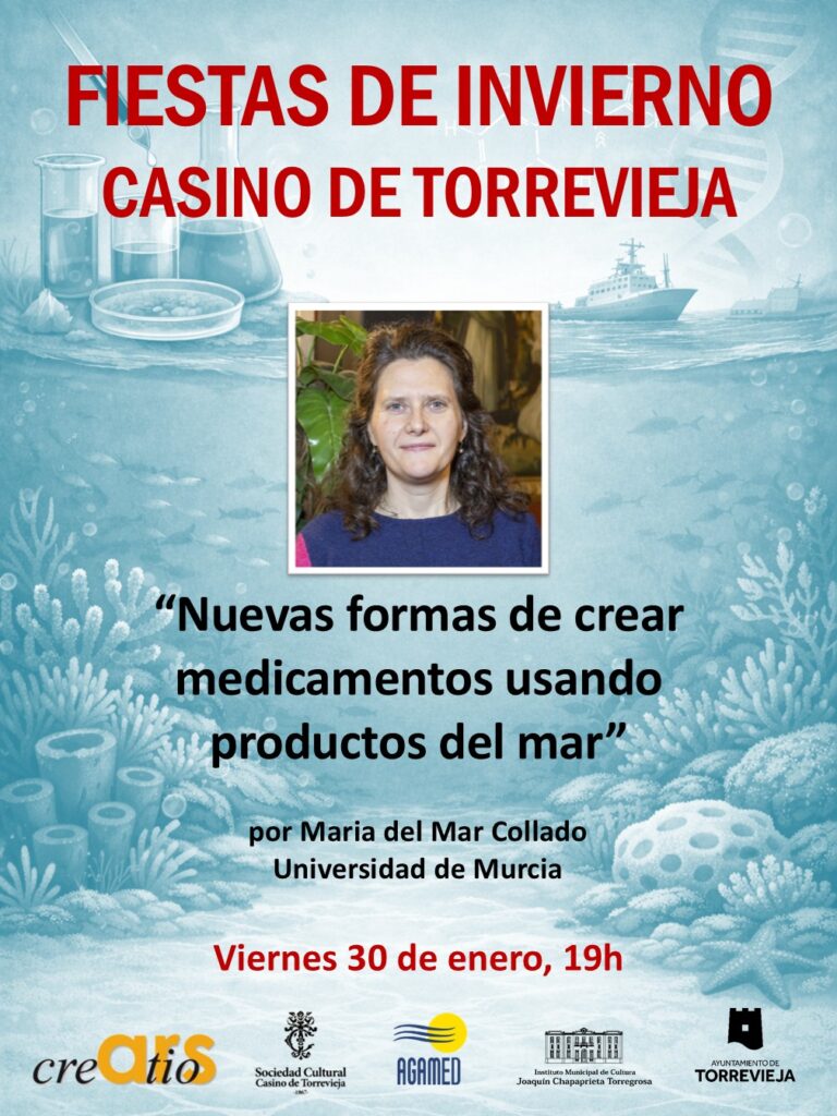 Nuevas formas de crear medicamentos a partir de productos del mar, una charla científica abierta al público en el Casino de Torrevieja