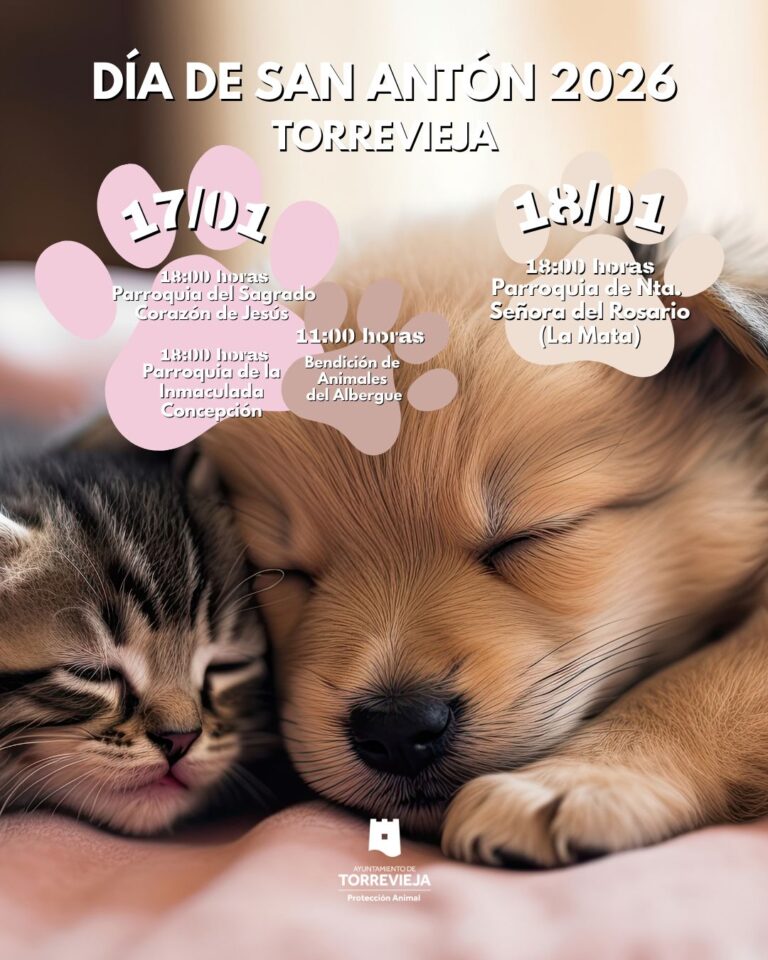 TORREVIEJA RINDE HOMENAJE A SAN ANTÓN, PATRÓN DE LOS ANIMALES, CON LA TRADICIONAL BENDICIÓN DE MASCOTAS Y UNA VISITA INSTITUCIONAL AL ALBERGUE MUNICIPAL