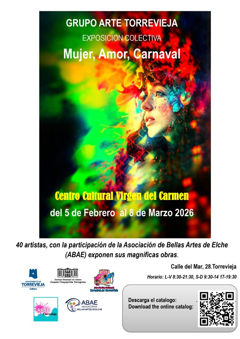 El Grupo Arte Torrevieja presenta una exposición colectiva inspirada en San Valentín, el Carnaval y el Día de la Mujer