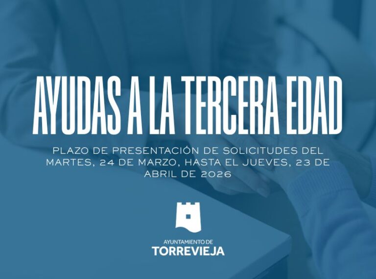 Torrevieja abre el plazo de ayudas municipales para la Tercera Edad con hasta 400 euros por beneficiario