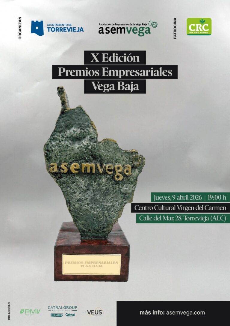 ASEMVEGA celebra en Torrevieja la X edición de los Premios Empresariales Vega Baja para reconocer la excelencia empresarial