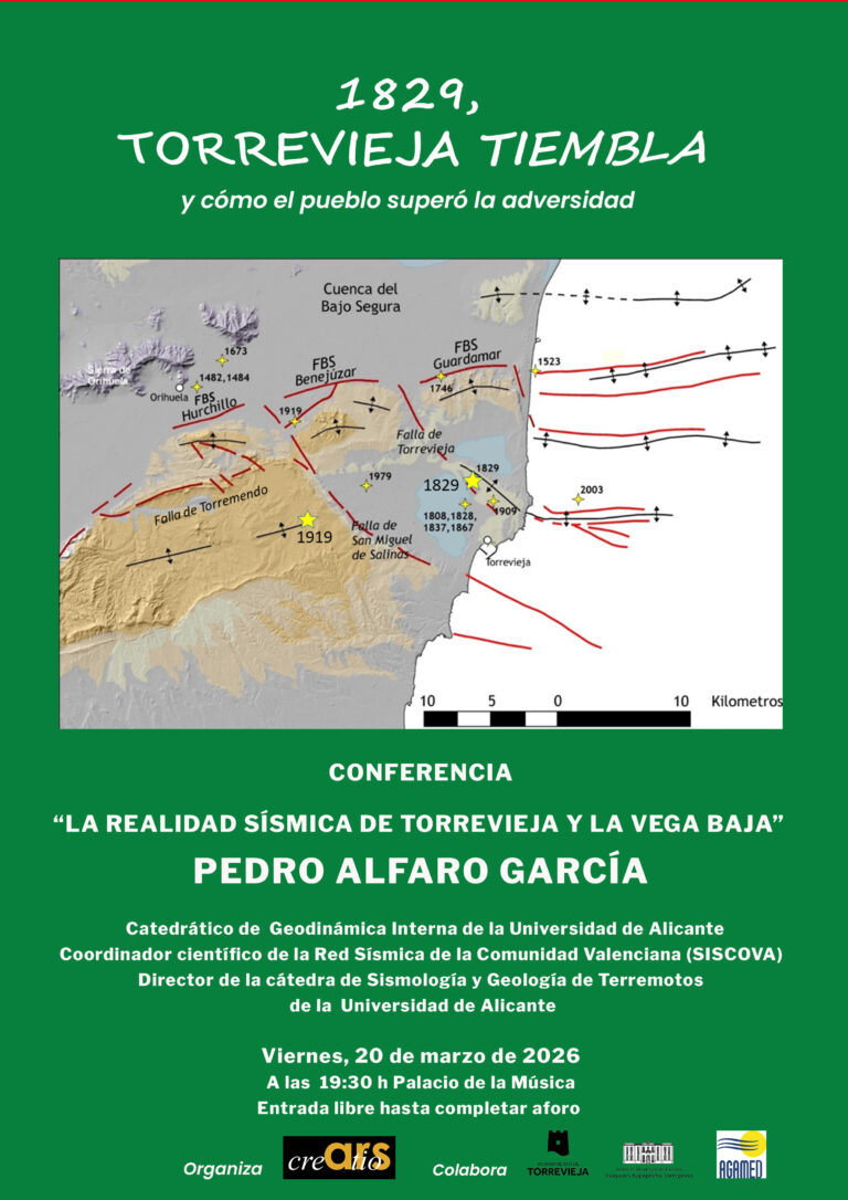 Torrevieja analiza su riesgo sísmico con una conferencia sobre terremotos en la Vega Baja