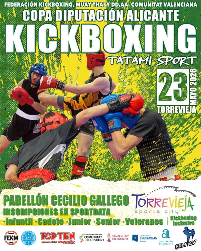 Copa Diputación Alicante 2026 de Kickboxing en Torrevieja reúne deporte competición y espectáculo en el Cecilio Gallego