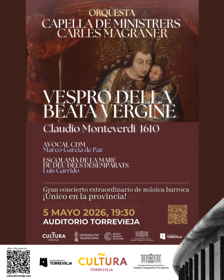 Capella de Ministrers presenta en Torrevieja el “Vespro della Beata Vergine” de Monteverdi en un concierto único en la provincia