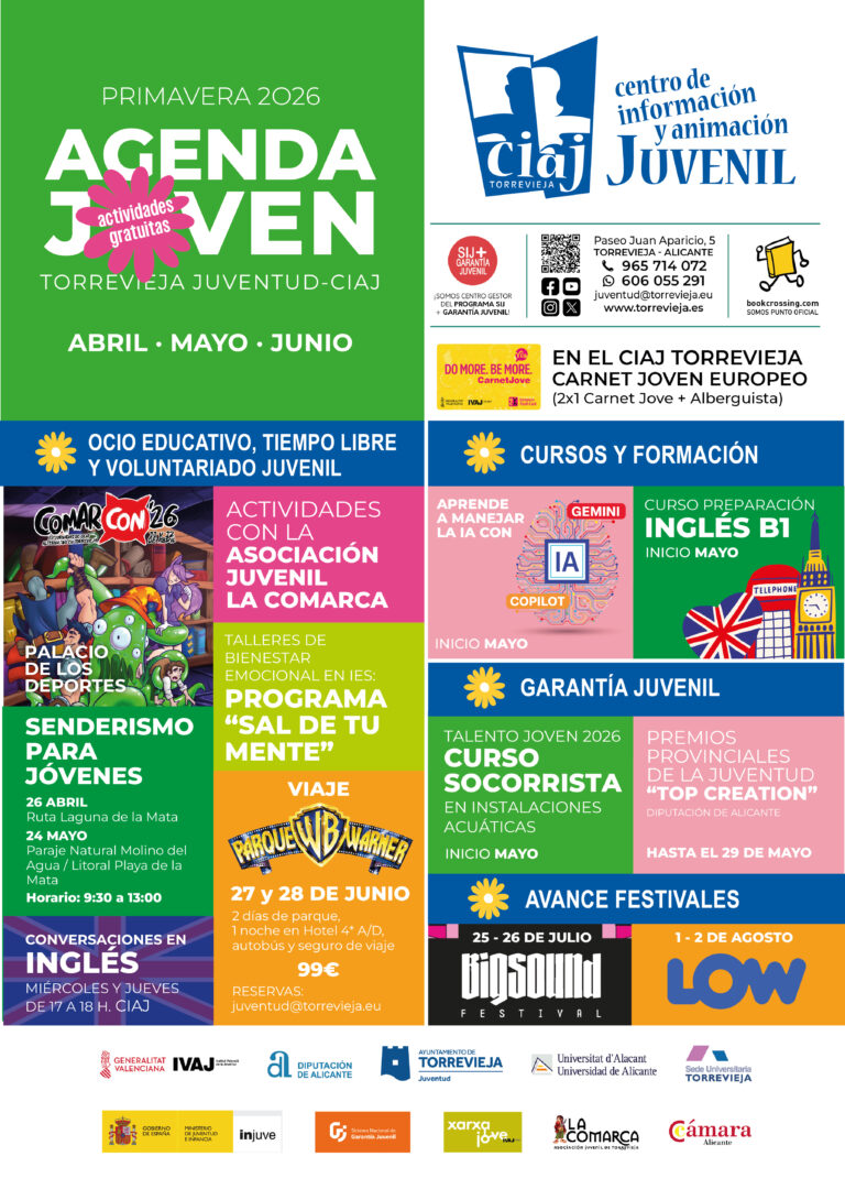 Juventud presenta su agenda joven de primavera 2026 con viajes, formación y actividades medioambientales