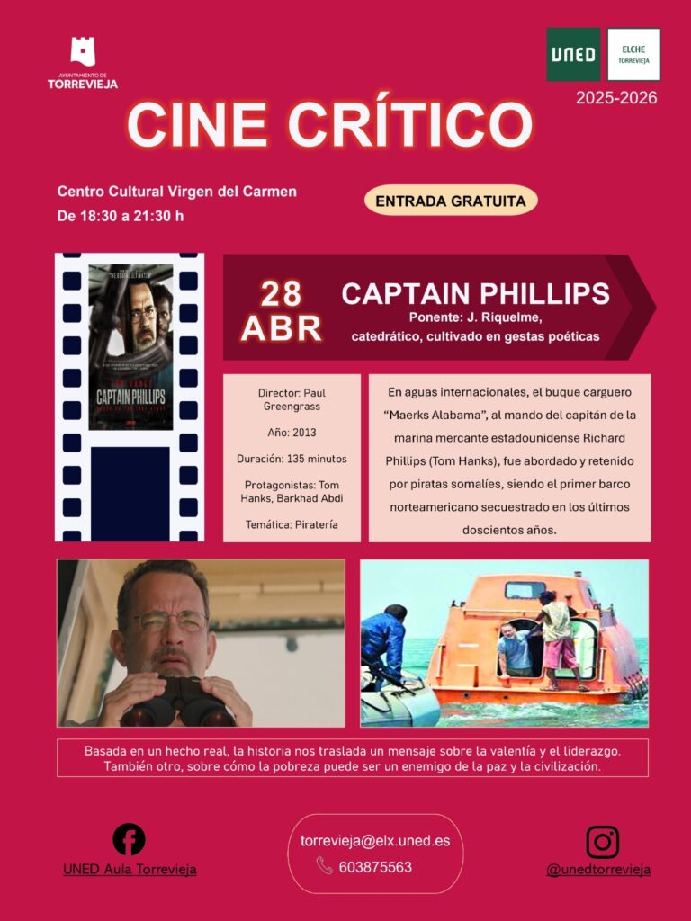 “Capitán Phillips” llega al ciclo Cine Crítico