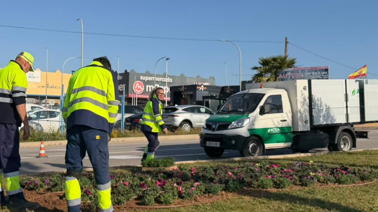 Torrevieja refuerza su imagen urbana con nuevas plantaciones florales en espacios verdes por primavera y Semana Santa