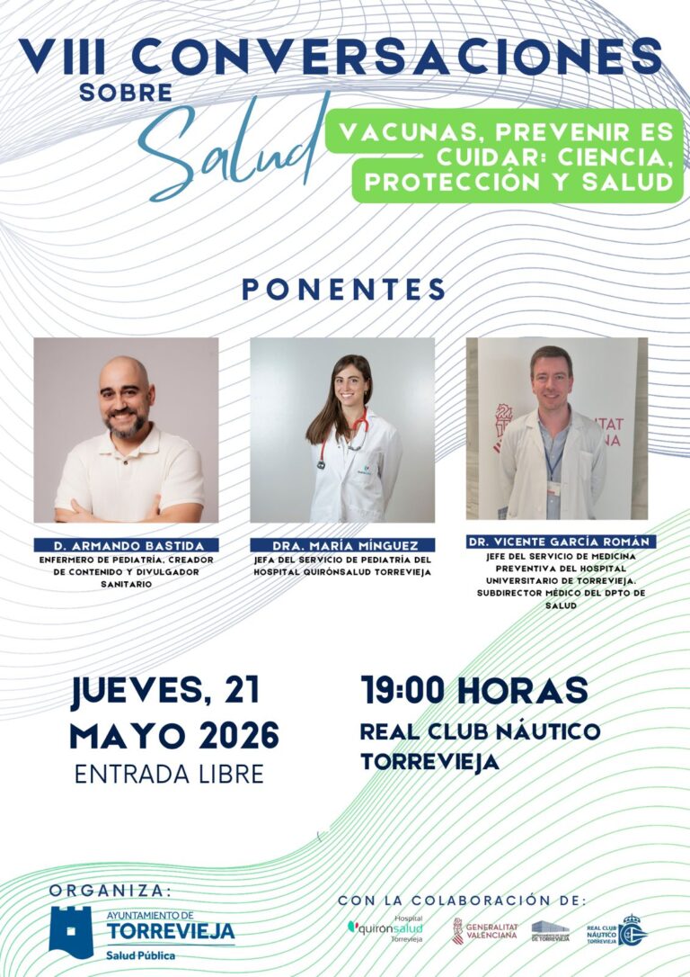 Torrevieja acoge la VIII edición de “Conversaciones sobre Salud” centrada en la vacunación