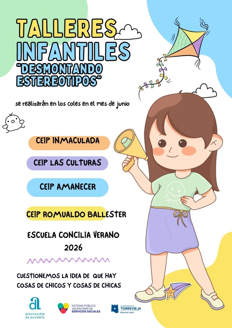 Torrevieja impulsa los talleres infantiles “Desmontando Estereotipos” en colegios y en Concilia Verano 2026