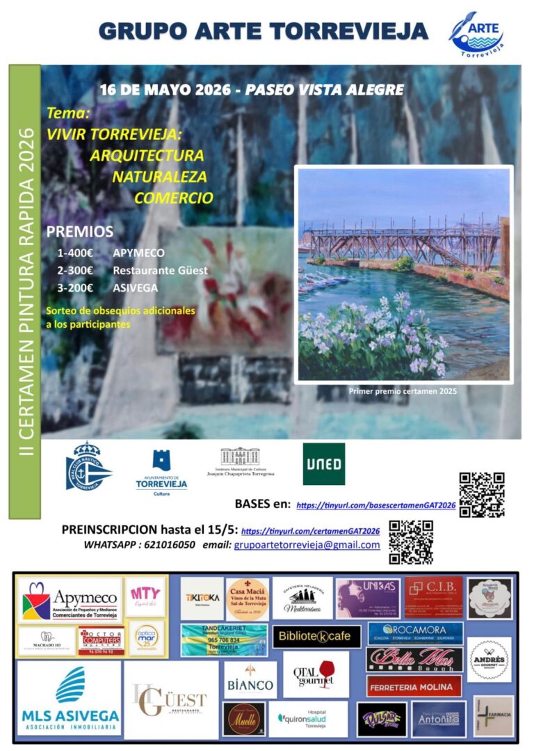 Torrevieja celebrará el II Certamen de Pintura Rápida Paseo Vista Alegre el próximo 16 de mayo