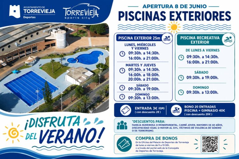 Las piscinas municipales exteriores abren el lunes 8 de junio con amplios horarios y tarifas reducidas