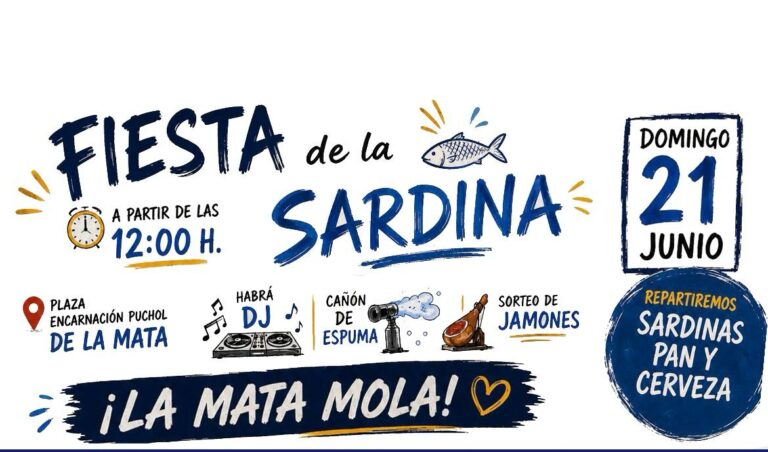 La Mata celebrará el 21 de junio la tradicional Fiesta de la Sardina con degustación popular y actividades para toda la familia