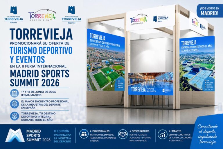 Torrevieja promocionará su oferta de turismo deportivo en la II Feria Internacional Madrid Sports Summit 2026