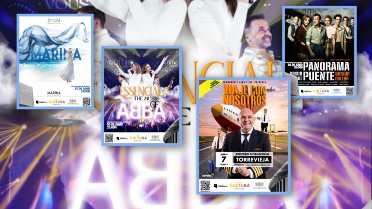 Torrevieja vive un intenso fin de semana cultural con teatro clásico, ABBA, zarzuela y el humor de Comandante Lara