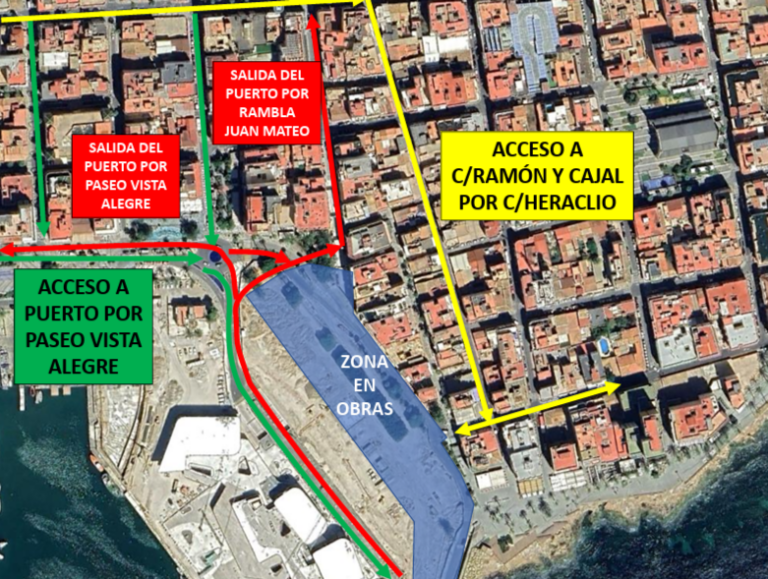 Las obras del puerto de Torrevieja provocarán cambios en el tráfico del paseo de la Libertad desde el 3 de agosto