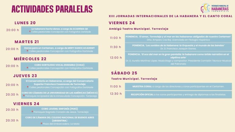 El Patronato de Habaneras programa una decena  de actividades paralelas al 72º Certamen 
