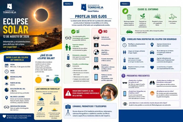 Torrevieja se prepara para el eclipse solar del 12 de agosto: recomendaciones para observarlo con seguridad